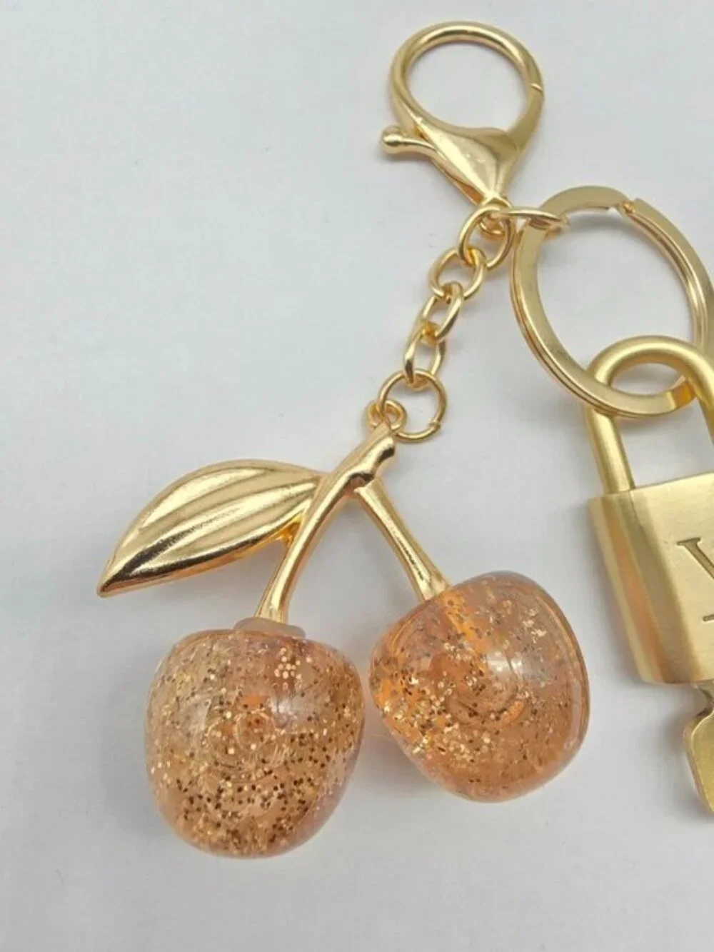 Authentic Louis Vuitton Gold Padlock 🔒 Key Set w/ Unbranded Cherry Bag Charm